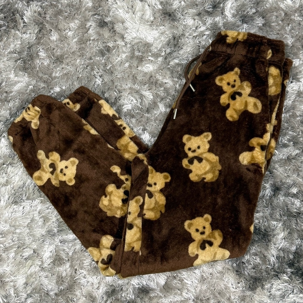 NWOT Free Haven Plush Brown Teddy Pajama Pants